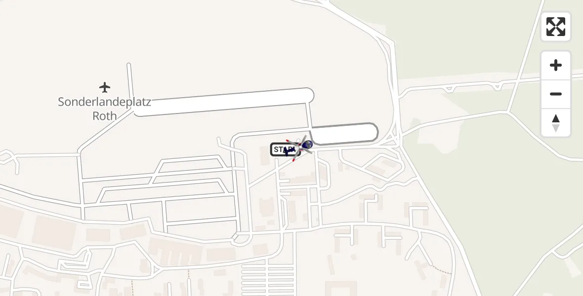 Flugroute Polizeihubschrauber Flugplatz Roth - Flugplatz Roth, 23 September 2026, 09:40