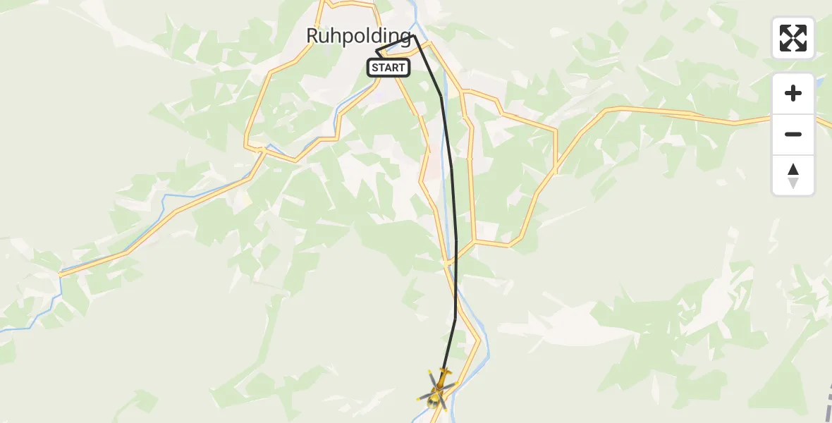 Flugroute Rettungshubschrauber Ruhpolding - Ruhpolding, 23 September 2026, 10:53