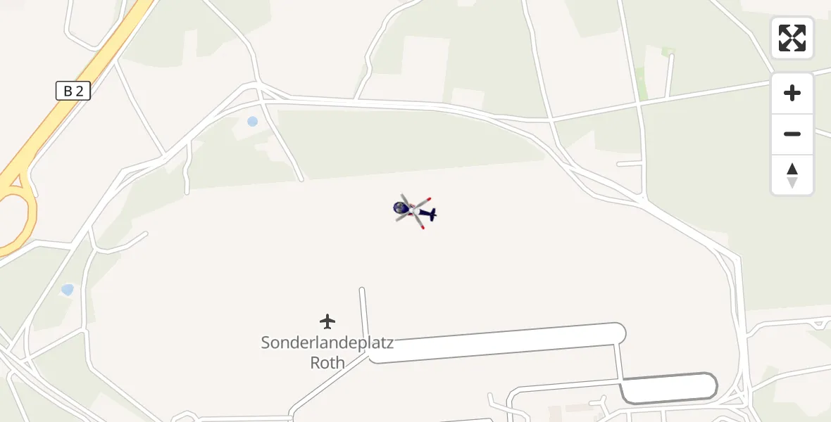 Flugroute Polizeihubschrauber Flugplatz Roth - Flugplatz Roth, 23 September 2026, 11:10