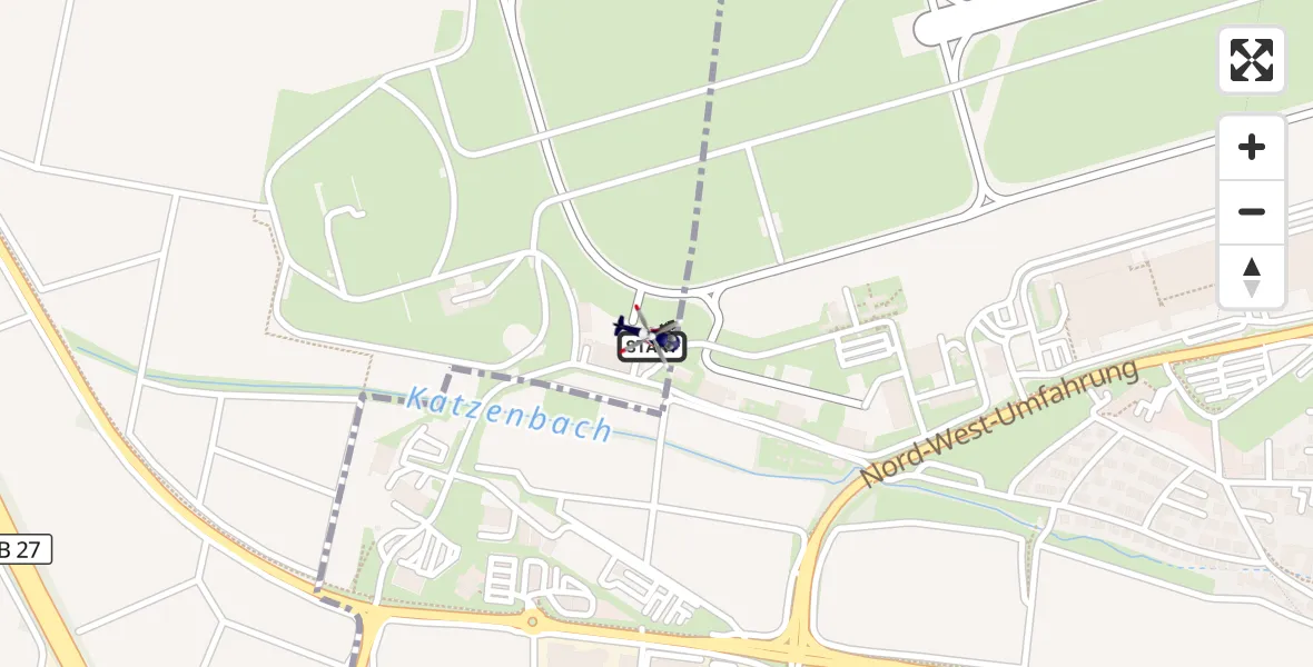 Flugroute Polizeihubschrauber Flughafen Stuttgart - Flughafen Stuttgart, 23 September 2026, 11:53