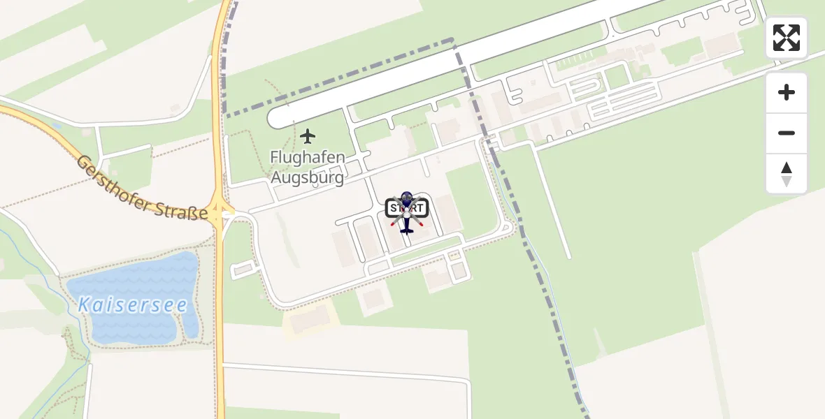 Flugroute Polizeihubschrauber Augsburg Flughafen - Augsburg Flughafen, 23 September 2026, 11:56
