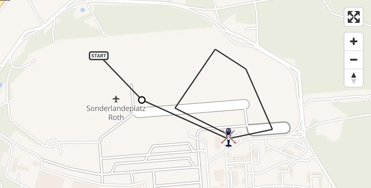 Flugroute Polizeihubschrauber Roth - Flugplatz Roth, 23 September 2026, 12:48