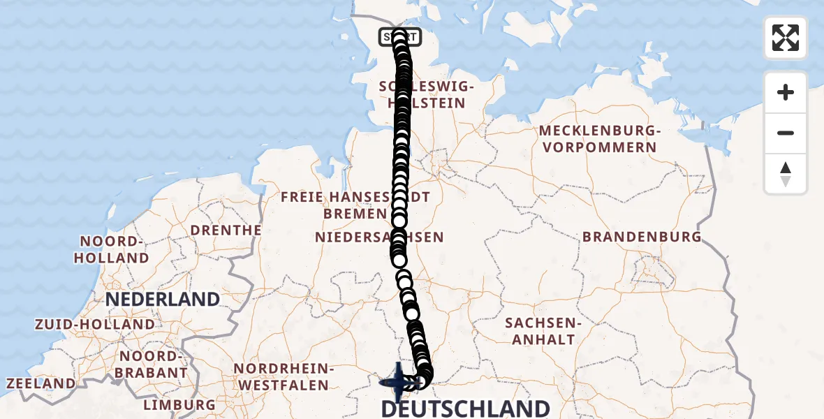 Flugroute Polizeiflugzeug Handewitt - Grebenstein, 23 September 2026, 13:38
