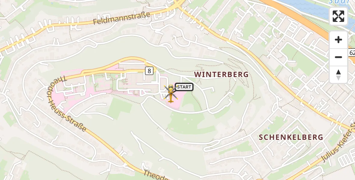 Flugroute Rettungshubschrauber Saarbrücken - Saarbrücken, 23 September 2026, 14:46