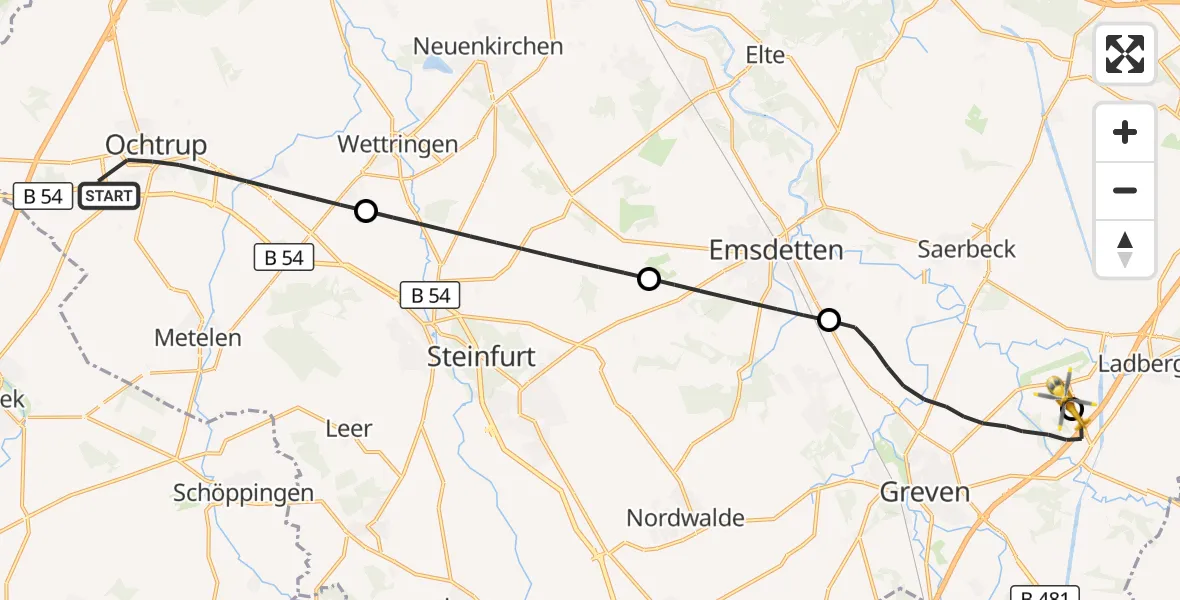 Flugroute Ambulanzhubschrauber Ochtrup - Christoph  Westfalen-ADAC, 23 September 2026, 15:51