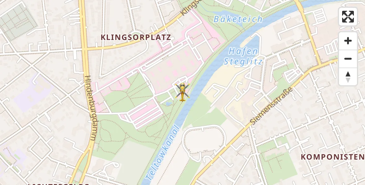 Flugroute Rettungshubschrauber Charité Clinic Benjamin Franklin Campus - Charité Clinic Benjamin Franklin Campus, 23 September 2026, 16:37