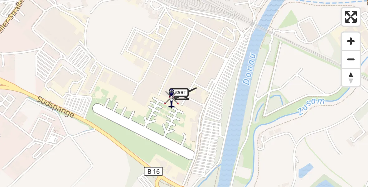 Flugroute Polizeihubschrauber Donauwörth Hubschrauberlandeplatz - Donauwörth Hubschrauberlandeplatz, 23 September 2026, 18:54