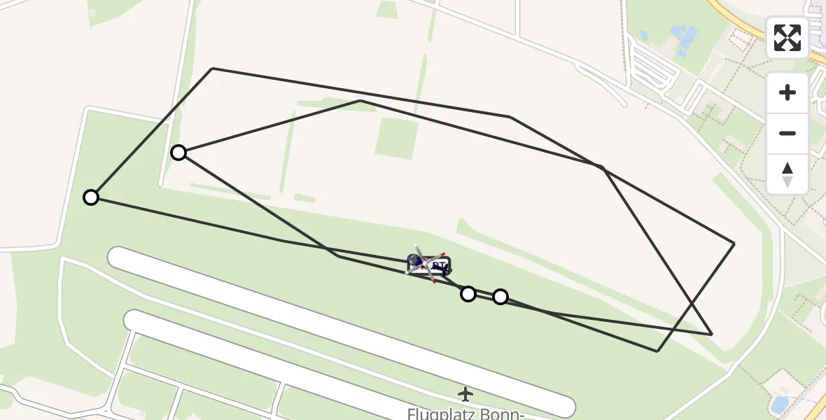 Flugroute Polizeihubschrauber Bonn-Hangelar Flugplatz - Bonn-Hangelar Flugplatz, 24 September 2026, 06:24