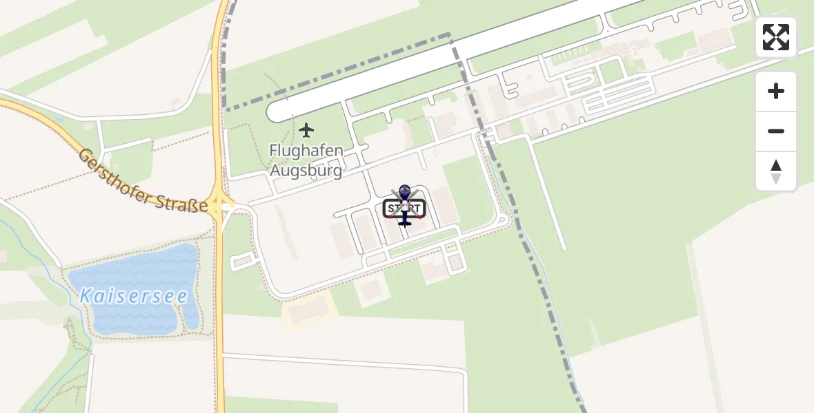 Flugroute Polizeihubschrauber Augsburg Flughafen - Augsburg Flughafen, 24 September 2026, 07:28