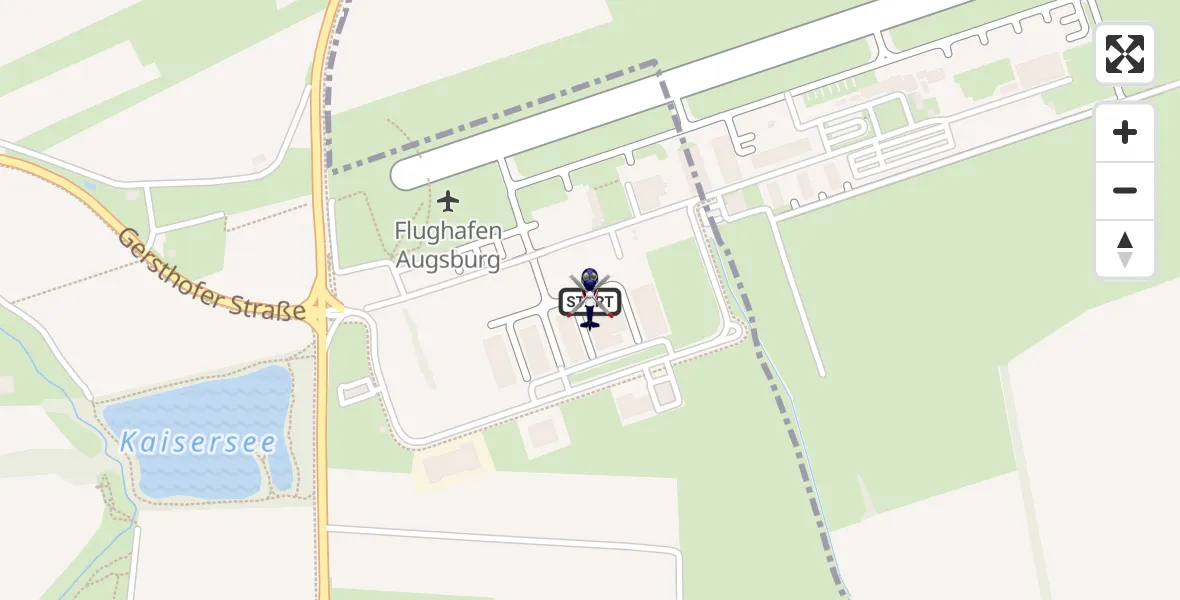 Flugroute Polizeihubschrauber Augsburg Flughafen - Augsburg Flughafen, 24 September 2026, 08:01
