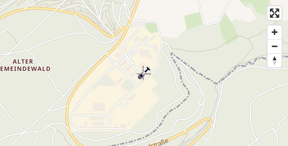 Flugroute Polizeihubschrauber Mosbach - Mosbach, 24 September 2026, 08:06