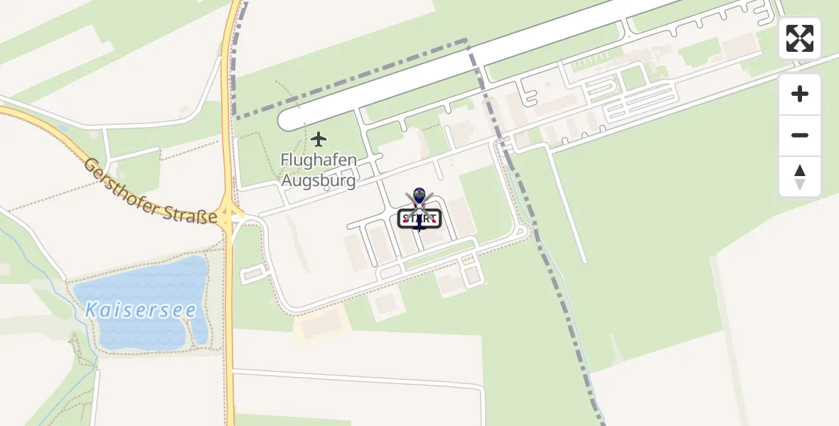 Flugroute Polizeihubschrauber Augsburg Flughafen - Augsburg Flughafen, 24 September 2026, 08:07
