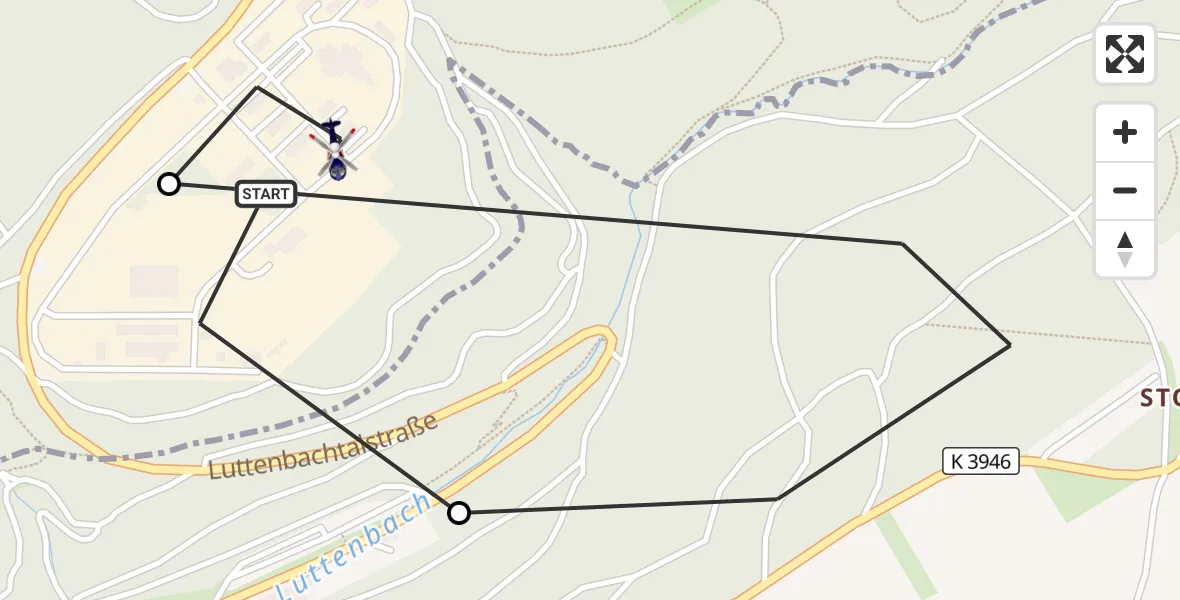 Flugroute Polizeihubschrauber Mosbach - Mosbach, 24 September 2026, 08:10