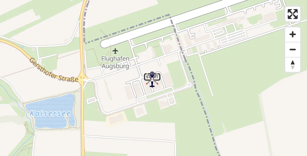 Flugroute Polizeihubschrauber Augsburg Flughafen - Augsburg Flughafen, 24 September 2026, 08:16