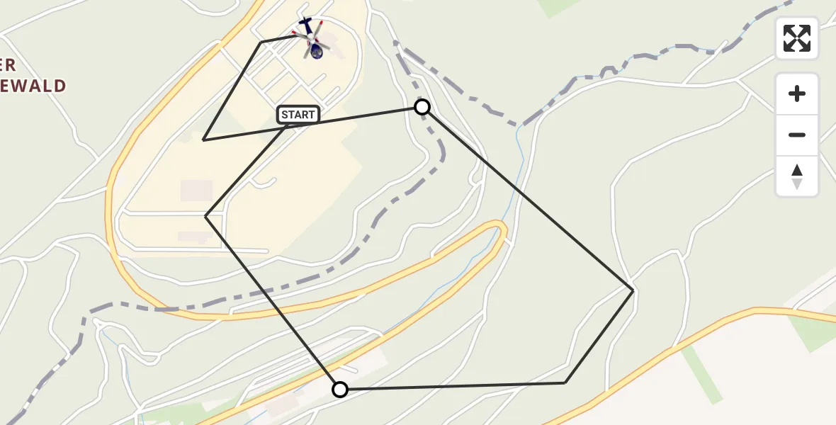 Flugroute Polizeihubschrauber Mosbach - Mosbach, 24 September 2026, 08:18