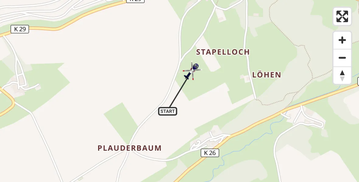Flugroute Polizeihubschrauber Balve - Balve, 24 September 2026, 08:50