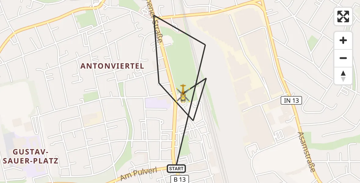 Flugroute Rettungshubschrauber Ingolstadt - Ingolstadt, 24 September 2026, 10:59
