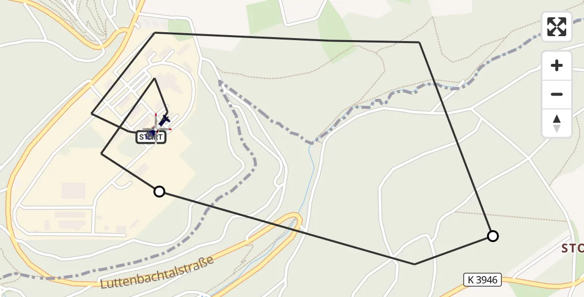 Flugroute Polizeihubschrauber Mosbach - Mosbach, 24 September 2026, 11:29