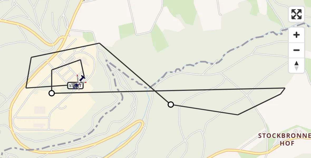 Flugroute Polizeihubschrauber Mosbach - Mosbach, 24 September 2026, 11:37