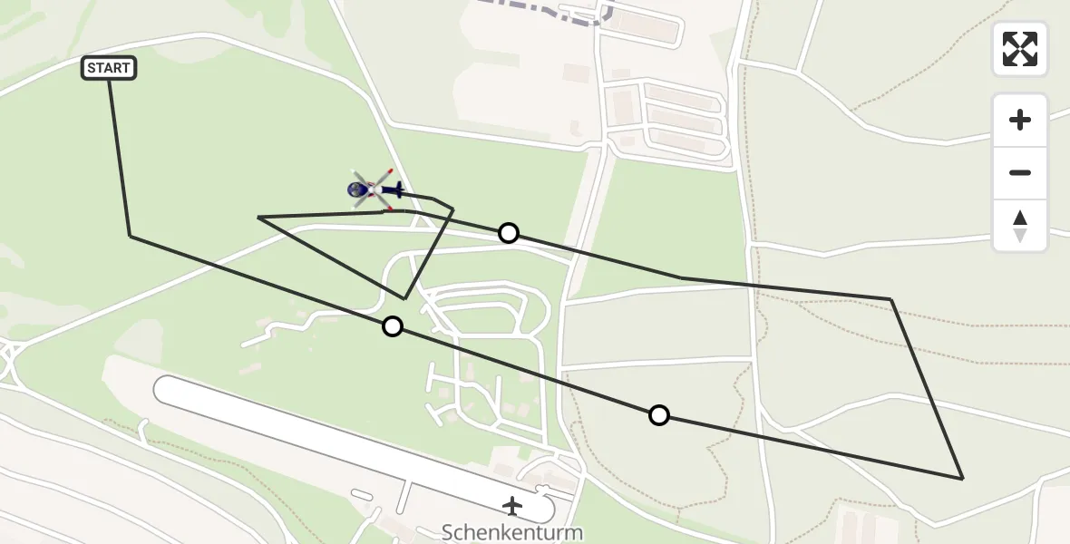 Flugroute Polizeihubschrauber Würzburg - Würzburg-Schenkenturm Flugplatz, 24 September 2026, 11:41