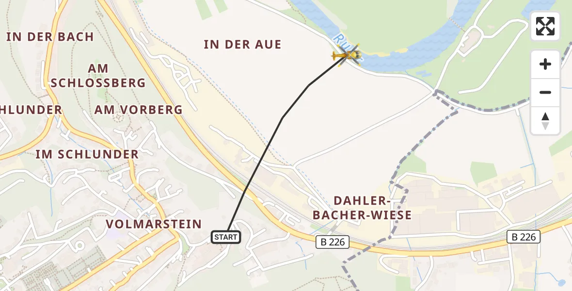 Flugroute Rettungshubschrauber Wetter (Ruhr) - Wetter (Ruhr), 24 September 2026, 12:10