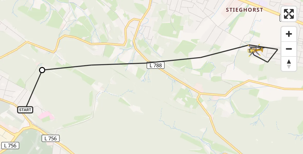 Flugroute Rettungshubschrauber Luftrettungszentrum Bielefeld - Bielefeld, 24 September 2026, 12:19
