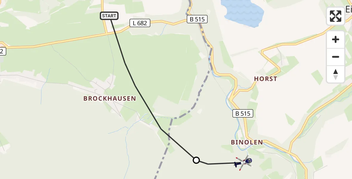Flugroute Polizeihubschrauber Hemer - Balve, 24 September 2026, 12:27