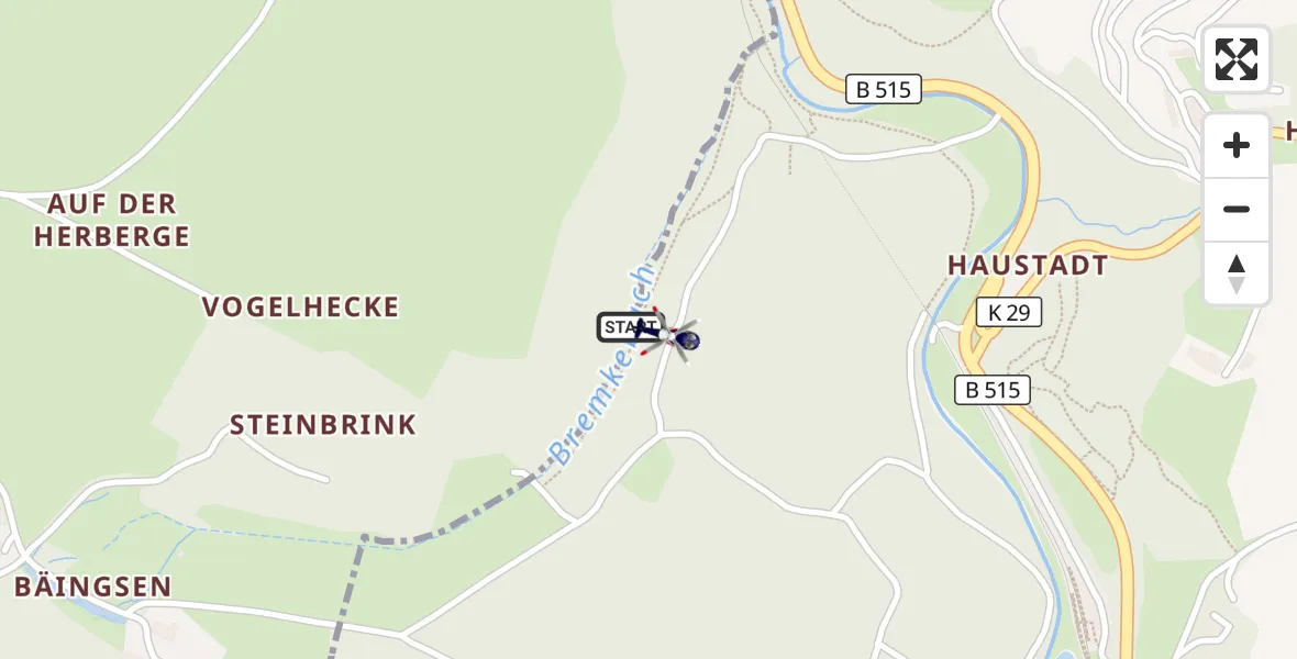 Flugroute Polizeihubschrauber Balve - Balve, 24 September 2026, 12:41