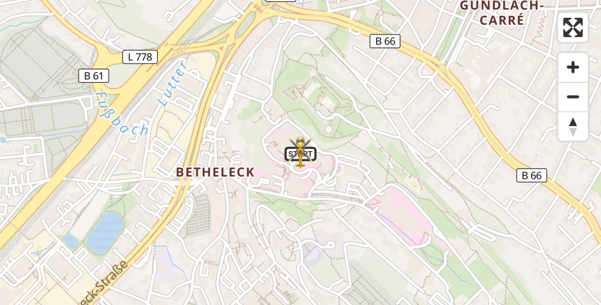 Flugroute Rettungshubschrauber Bielefeld - Bielefeld, 24 September 2026, 14:51