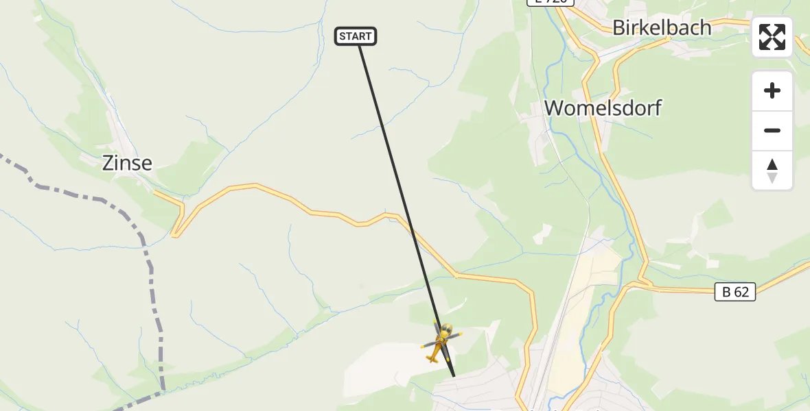 Flugroute Rettungshubschrauber Erndtebrück - Erndtebrück, 24 September 2026, 15:39