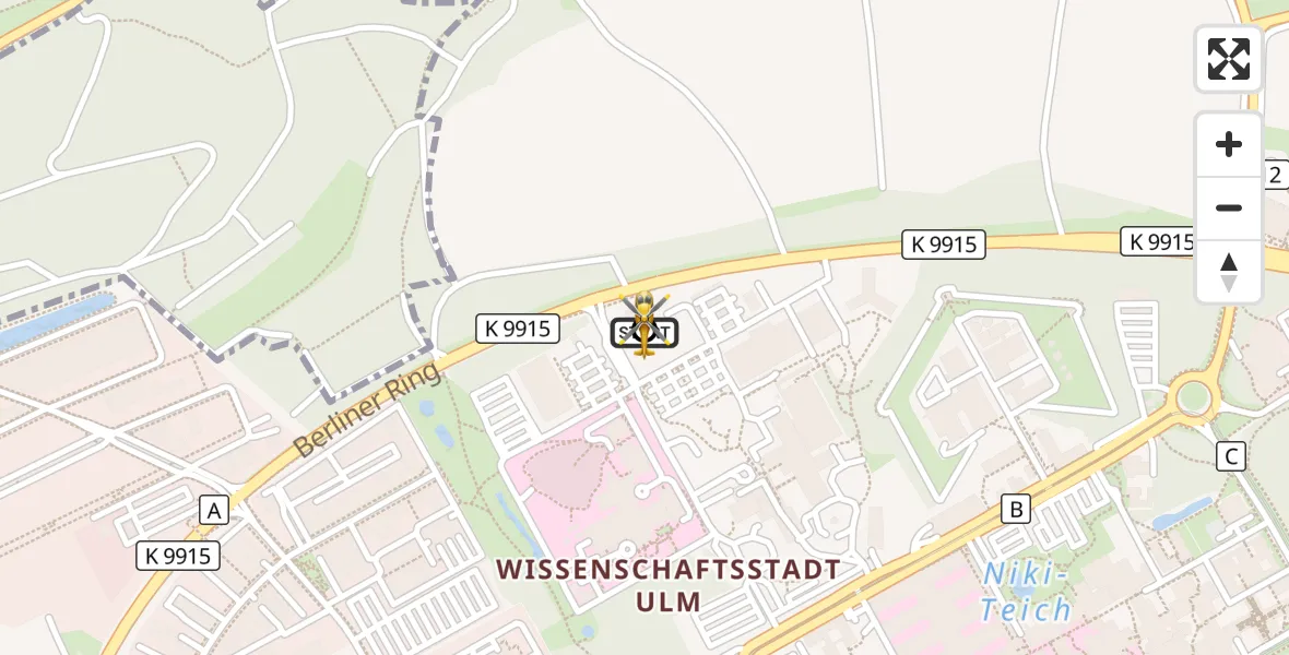 Flugroute Rettungshubschrauber Ulm Military Hospital Emergency - ADAC Air Rescue Station Ulm (Christoph 22), 24 September 2026, 18:19