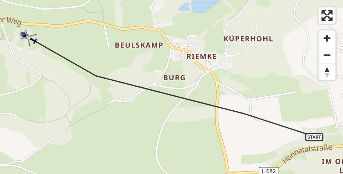 Flugroute Polizeihubschrauber Hemer - Hemer, 25 September 2026, 08:46