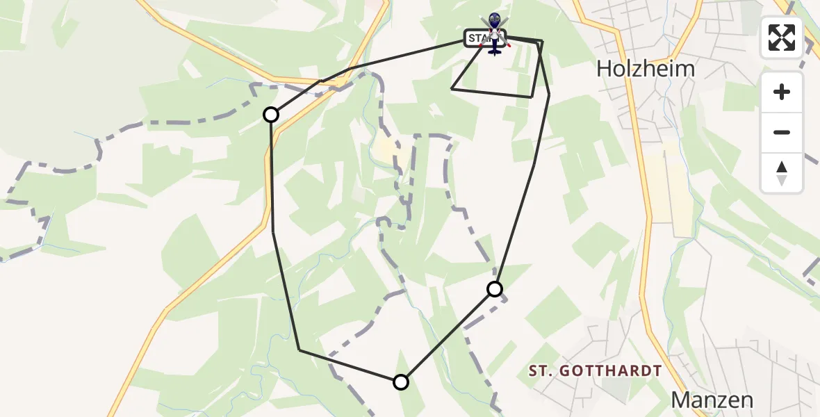 Flugroute Polizeihubschrauber Göppingen - Göppingen, 25 September 2026, 10:42