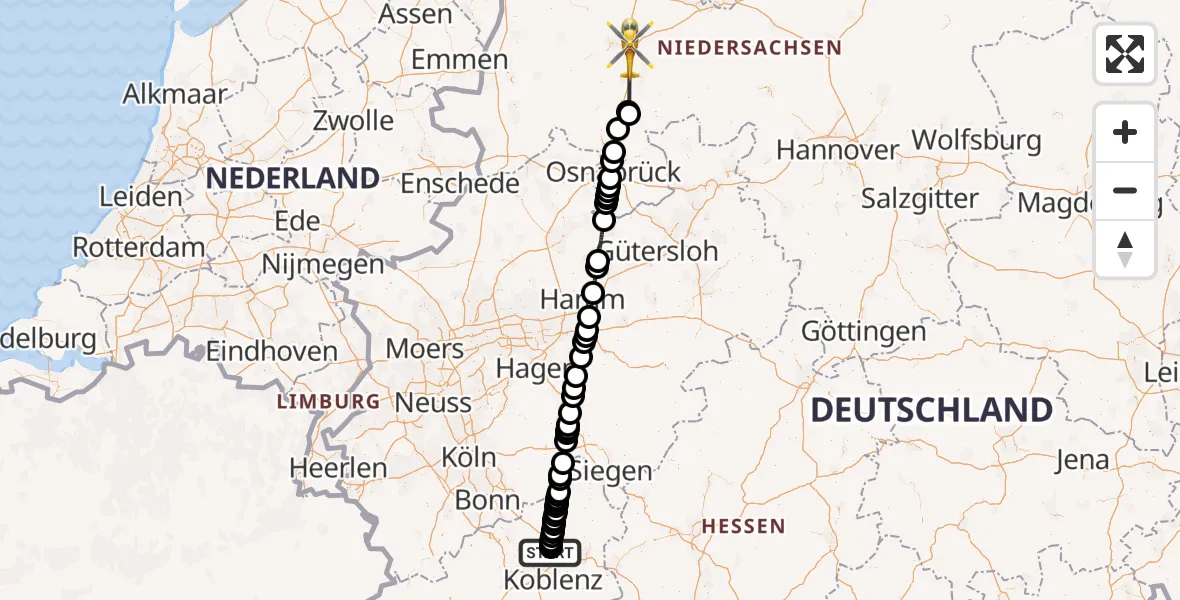 Flugroute Ambulanzhubschrauber Meinborn - Emstek, 25 September 2026, 11:01
