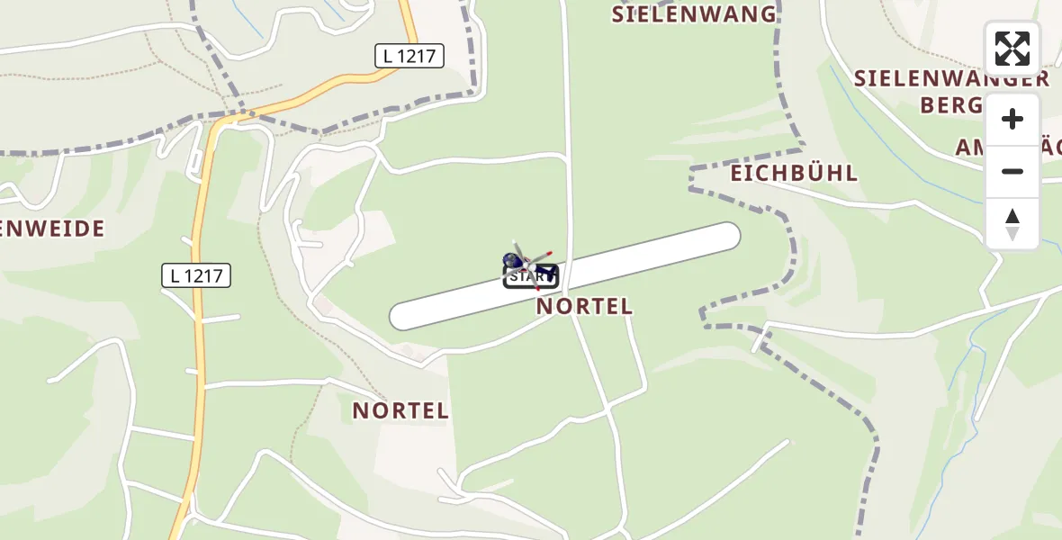 Flugroute Polizeihubschrauber Gruibingen-Nortel Flugplatz - Gruibingen-Nortel Flugplatz, 25 September 2026, 11:05