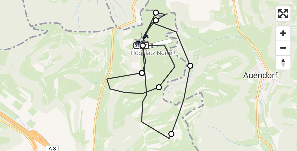 Flugroute Polizeihubschrauber Gruibingen-Nortel Flugplatz - Gruibingen-Nortel Flugplatz, 25 September 2026, 11:23
