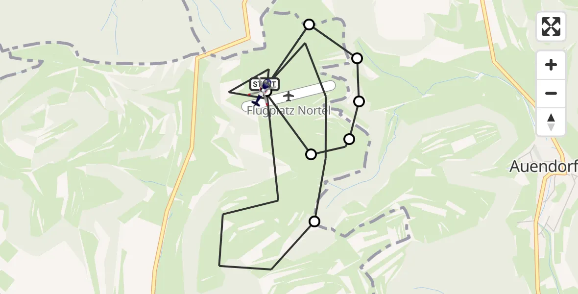 Flugroute Polizeihubschrauber Gruibingen-Nortel Flugplatz - Gruibingen-Nortel Flugplatz, 25 September 2026, 11:37