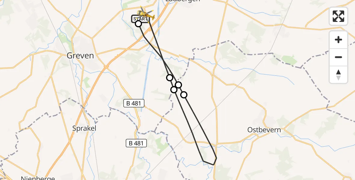 Flugroute Ambulanzhubschrauber Christoph  Westfalen-ADAC - Christoph  Westfalen-ADAC, 25 September 2026, 11:59
