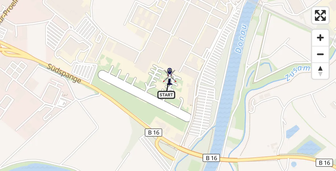 Flugroute Polizeihubschrauber Donauwörth Hubschrauberlandeplatz - Donauwörth Hubschrauberlandeplatz, 25 September 2026, 12:19