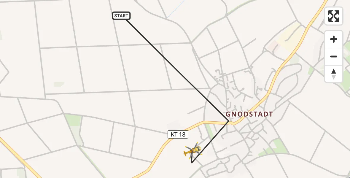 Flugroute Rettungshubschrauber Marktbreit - Marktbreit, 25 September 2026, 12:40
