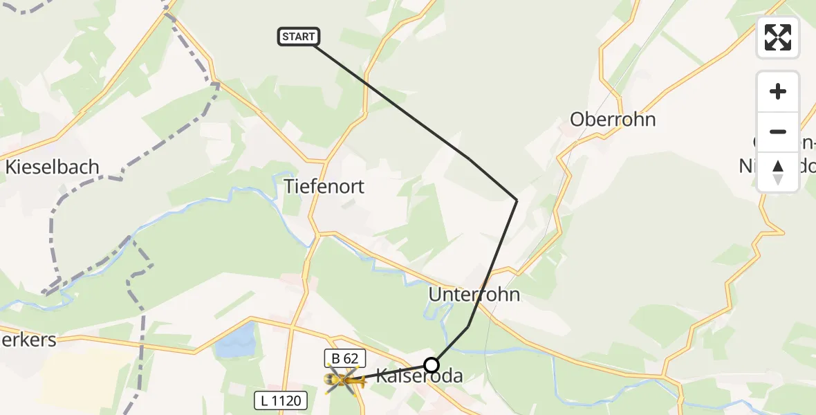 Flugroute Rettungshubschrauber Bad Salzungen - Bad Salzungen, 25 September 2026, 14:50