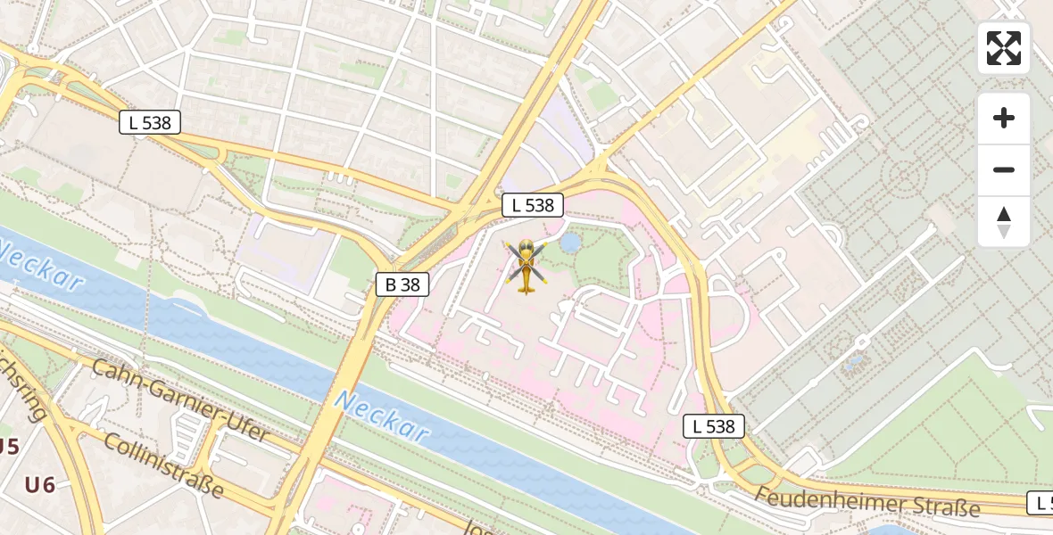 Flugroute Rettungshubschrauber Mannheim - Mannheim, 26 September 2026, 07:13