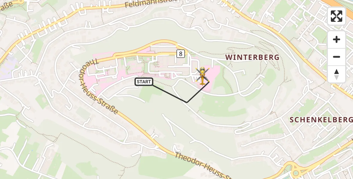 Flugroute Rettungshubschrauber Saarbrücken - Saarbrücken, 26 September 2026, 07:14
