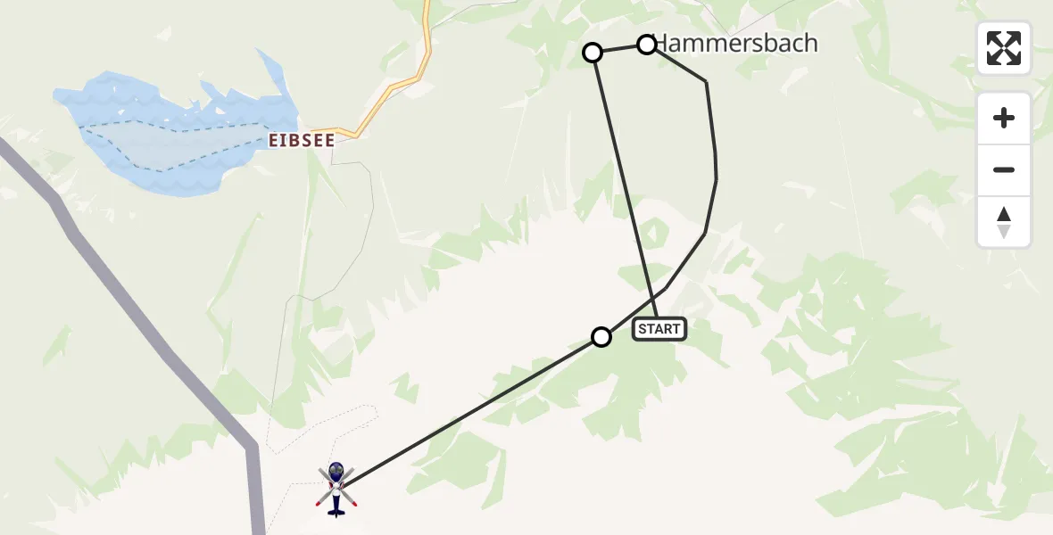 Flugroute Polizeihubschrauber Grainau - Grainau, 26 September 2026, 07:29