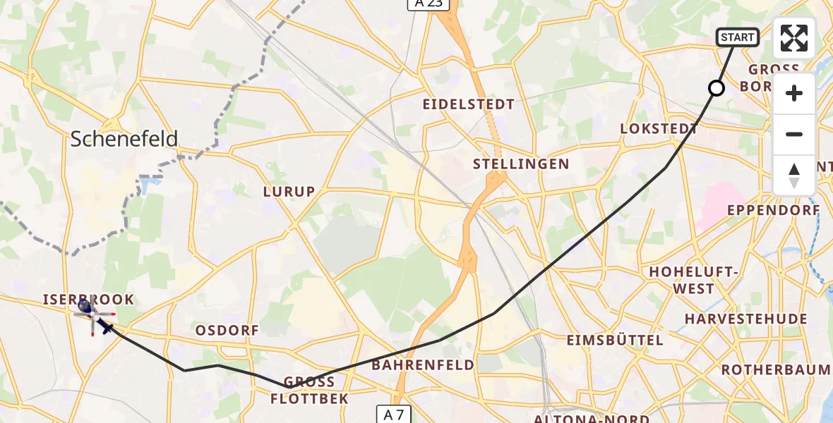 Flugroute Polizeihubschrauber Hamburg Helmut Schmidt Flughafen - Hamburg, 26 September 2026, 08:01