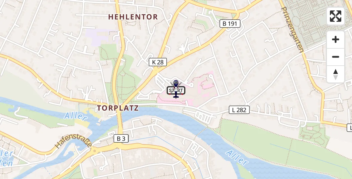 Flugroute Polizeihubschrauber Celle - Celle, 26 September 2026, 11:10