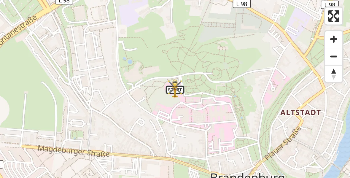 Flugroute Rettungshubschrauber Brandenburg an der Havel - Brandenburg an der Havel, 26 September 2026, 11:19