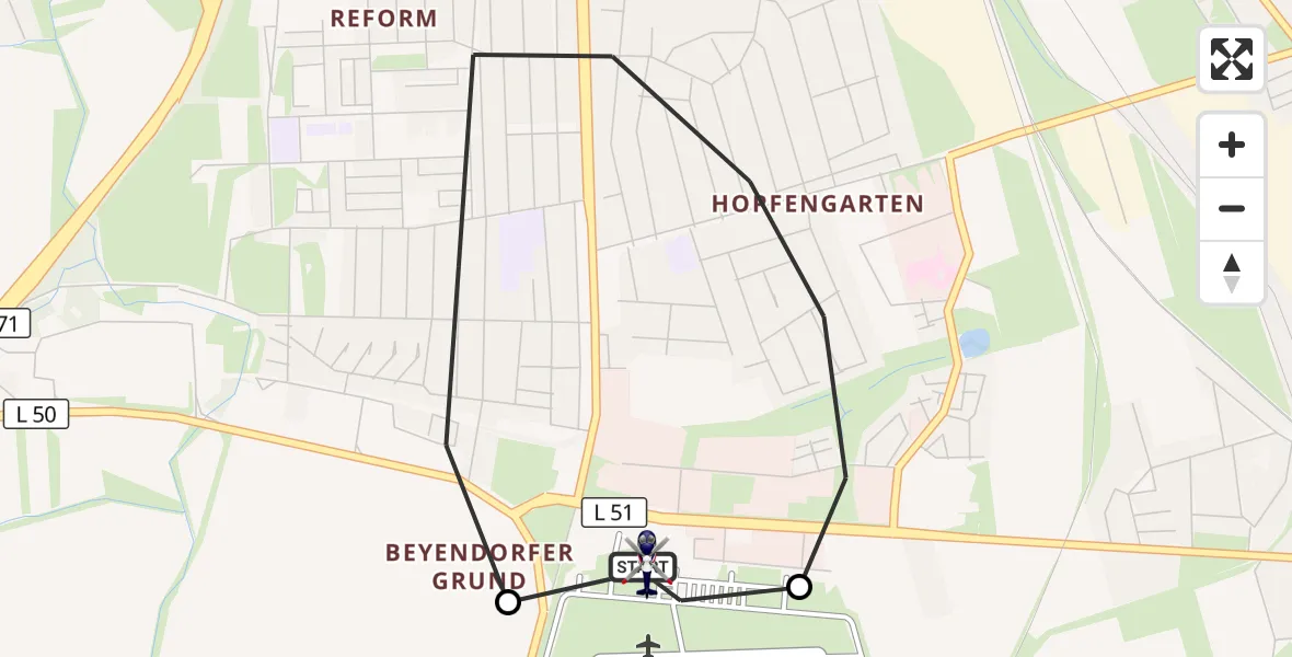 Flugroute Polizeihubschrauber Magdeburg City Flugplatz - Magdeburg City Flugplatz, 26 September 2026, 11:49
