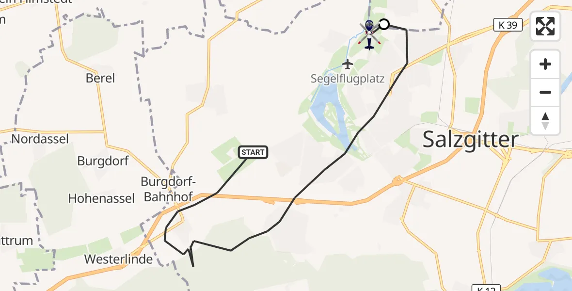 Flugroute Polizeihubschrauber Salzgitter - Salzgitter, 26 September 2026, 14:37