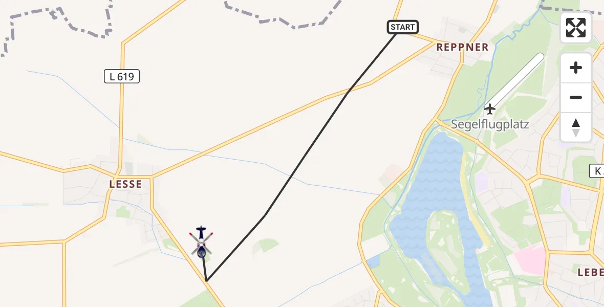 Flugroute Polizeihubschrauber Salzgitter - Salzgitter, 26 September 2026, 14:45